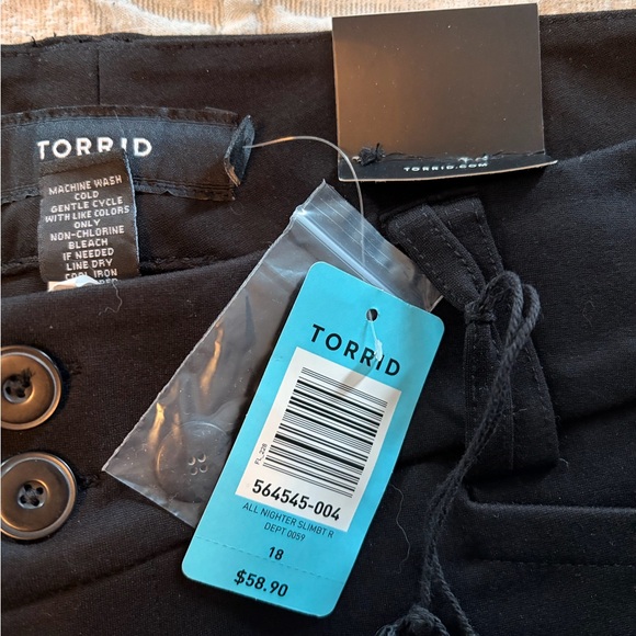 Torrid Black Button-Front Pants NWT - Picture 2 of 4
